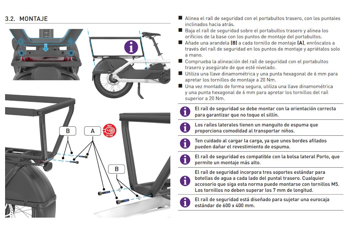 Raíles de Seguridad Porto | Specialized | Compatibles con Portabultos MIK, Transporte de Pasajeros y Eurocrate - Imagen 4