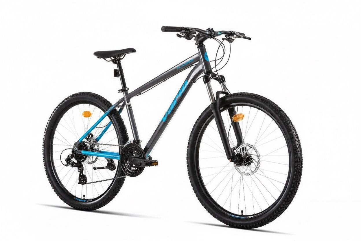 Bicicleta Vario 26" con cuadro de aluminio, horquilla de suspensión, transmisión Shimano Altus y frenos de disco hidráulicos. Potencia ahead y llantas de aluminio. Control y fiabilidad para tus rutas de XC.