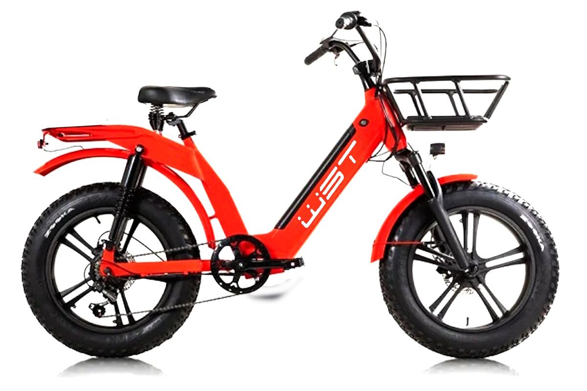 Bicicleta eléctrica ruedas gordas 20" - FAT E-Bike CARGO LIPARI - Rojo