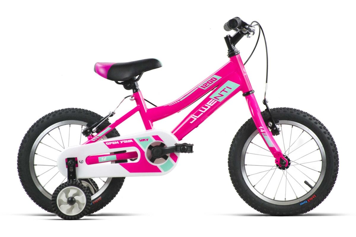 Bicicleta para niña de 14 pulgadas JL Wenti de acero ultraligero, barra baja, frenos V-brake