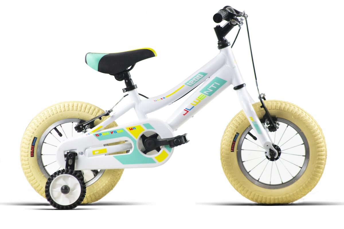 Bicicleta niña infantil JL Wenti 12 pulgadas, acero ultraligero, barra alta o baja, frenos V-brake, color blanco