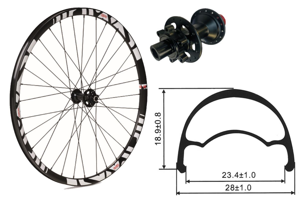 Rueda delantera aluminio MTB GTR SL23 27,5" Blanco Disc 6 Tornillos Boost