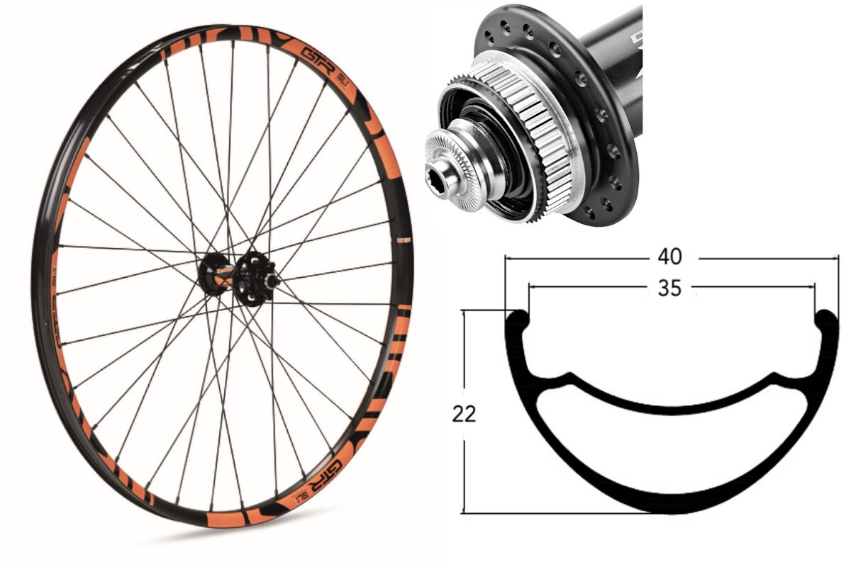 Rueda delantera aluminio MTB GTR SL35 29" Naranja Disc Center Lock Boost