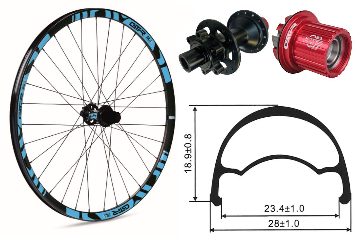 Rueda trasera aluminio MTB GTR SL23 27,5" Azul Disc 6 Tornillos Boost Shimano MS