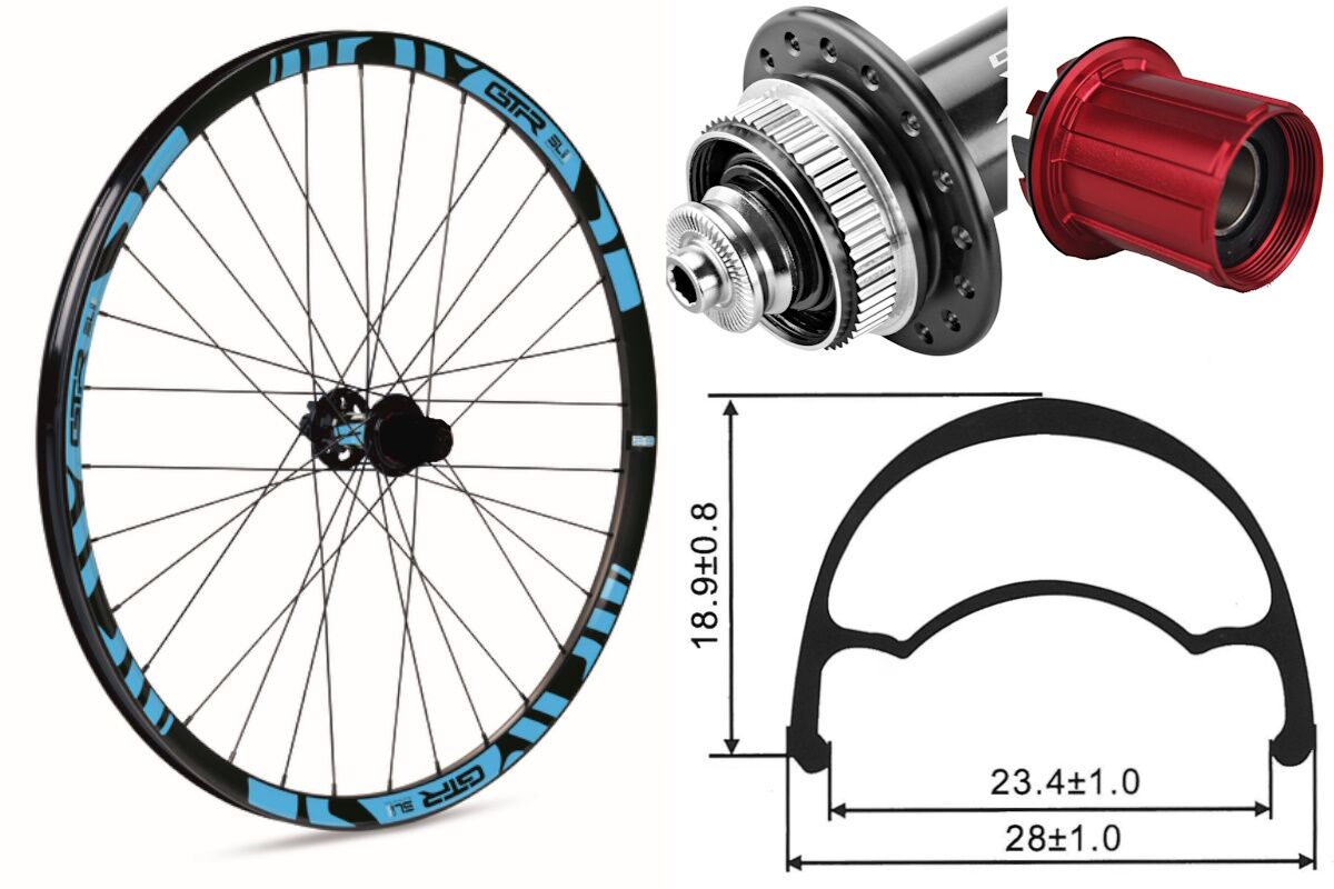 Rueda trasera aluminio MTB GTR SL23 27,5" Azul Disc Center Lock Shimano