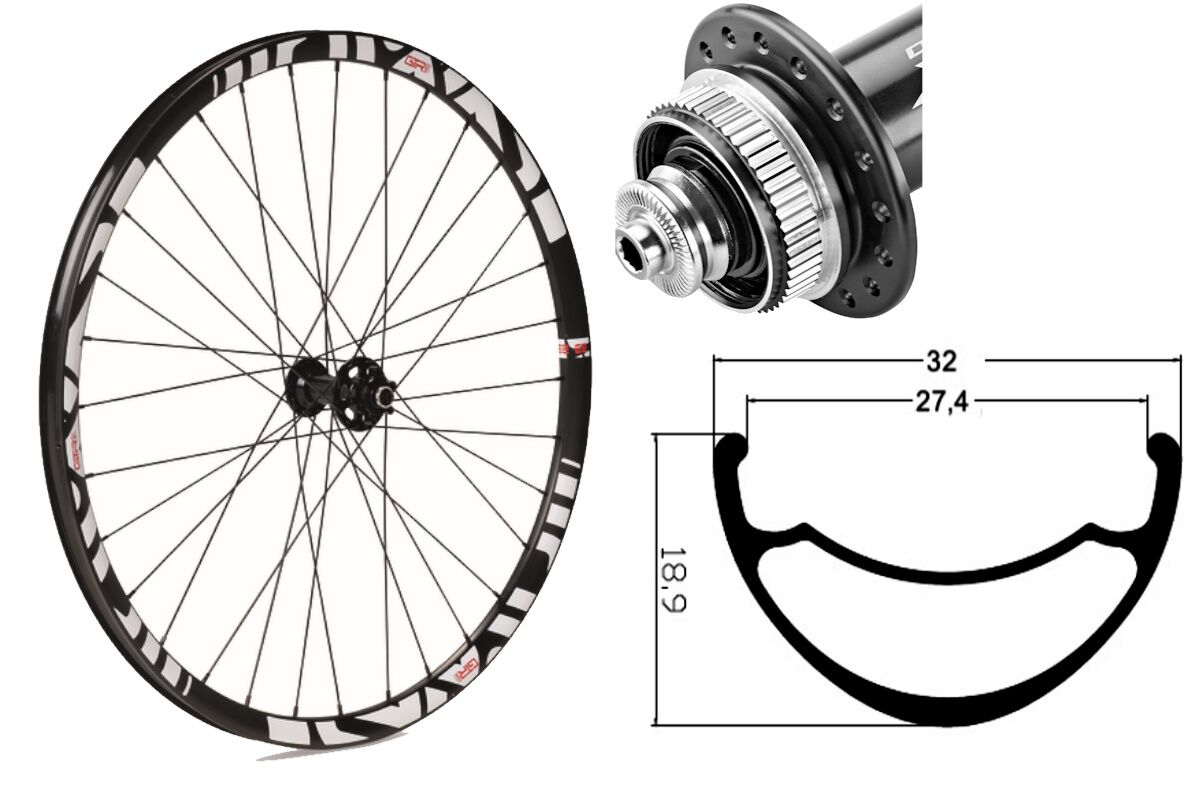 Rueda delantera aluminio MTB GTR SL27 29" Blanco Disc Center Lock Boost