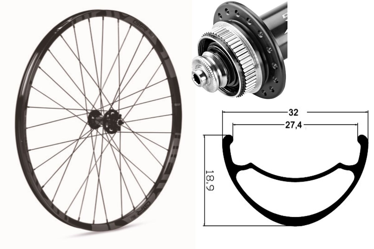 Rueda delantera aluminio MTB GTR SL27 29" Gris Disc Center Lock