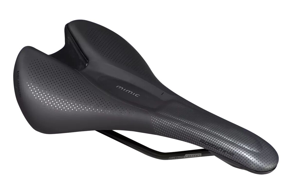 Sillín Specialized Romin Evo Comp con tecnología MIMIC, raíles huecos de Cr-Mo, acolchado de Nivel II, diseño Body Geometry y disponible en tres tamaños.
