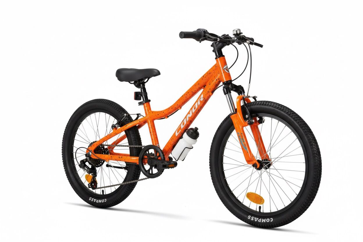 Bici infantil Conor Kid 20 MTB naranja con suspensión, cambio 6v y ruedas 20x2,35