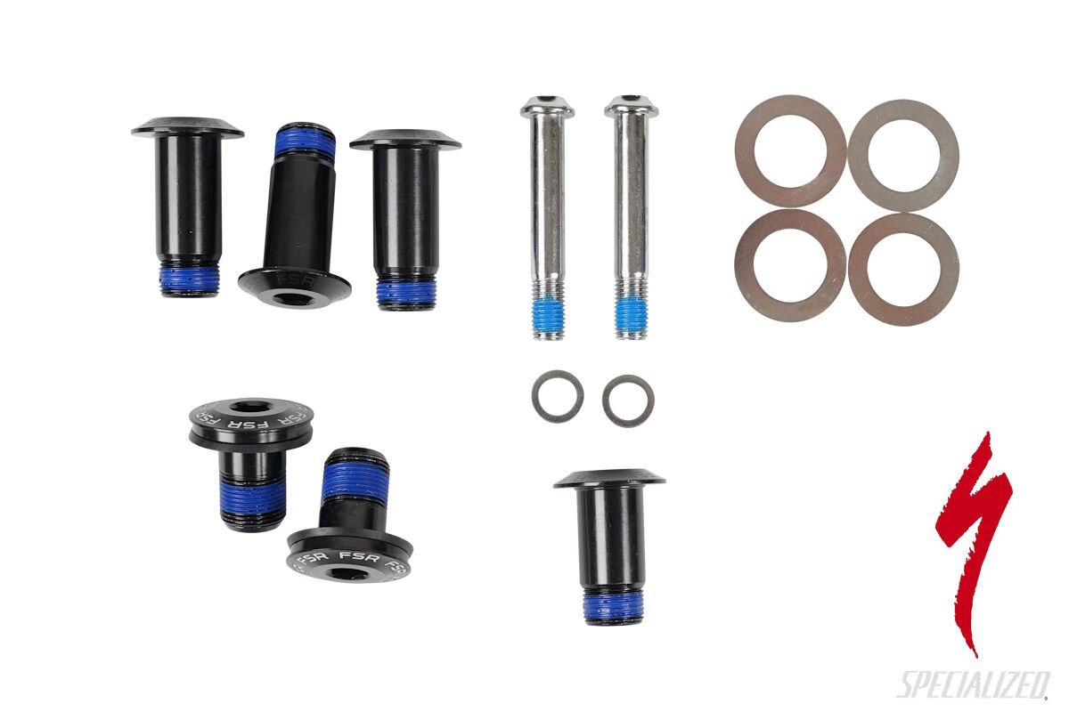 Kit de pernos de pivote de suspensión Specialized original para Demo FSR 2015-2020, incluye pernos anodizados negros y arandelas, referencia S150500001.