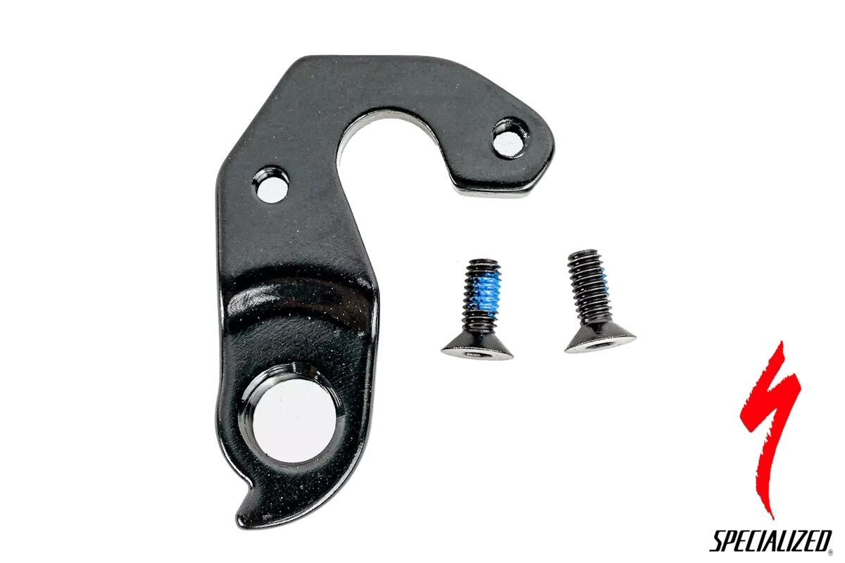 Patilla de cambio para bicis de carretera con freno de llanta, compatible con todos los desviadores, acabado anodizado negro, Specialized.
