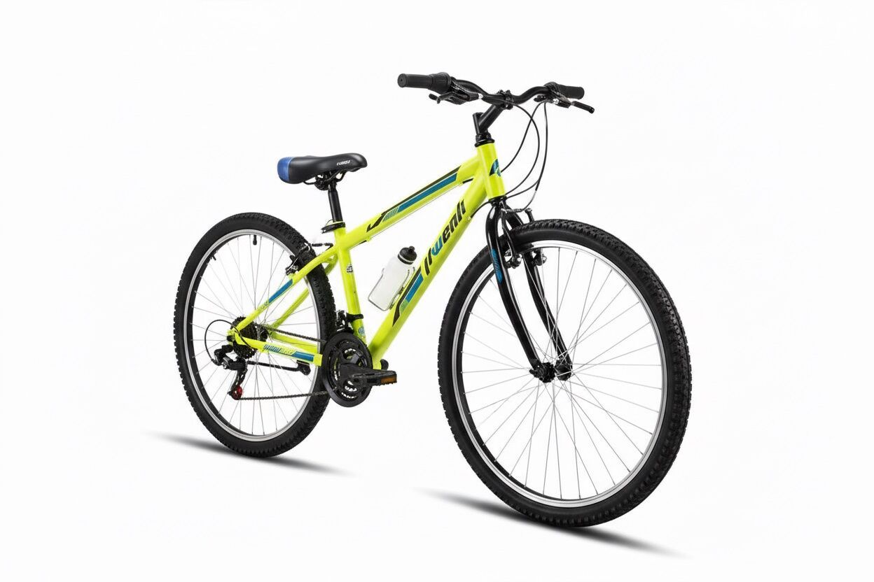Bicicleta de montaña JL Wenti 29 MTB ECO B300 amarilla, cuadro acero, 18v V-Brake