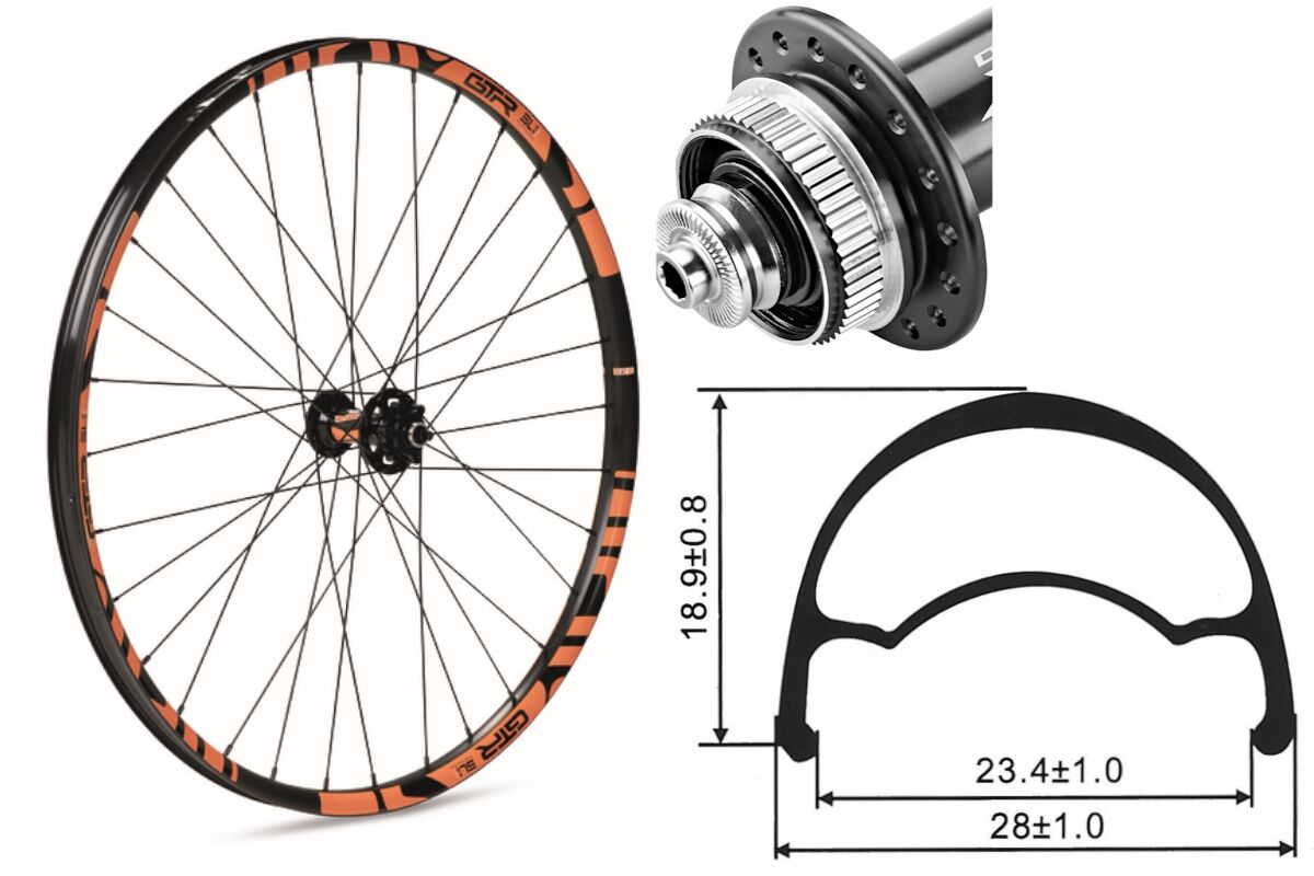 Rueda delantera aluminio MTB GTR SL23 29" Naranja Disc Center Lock Boost