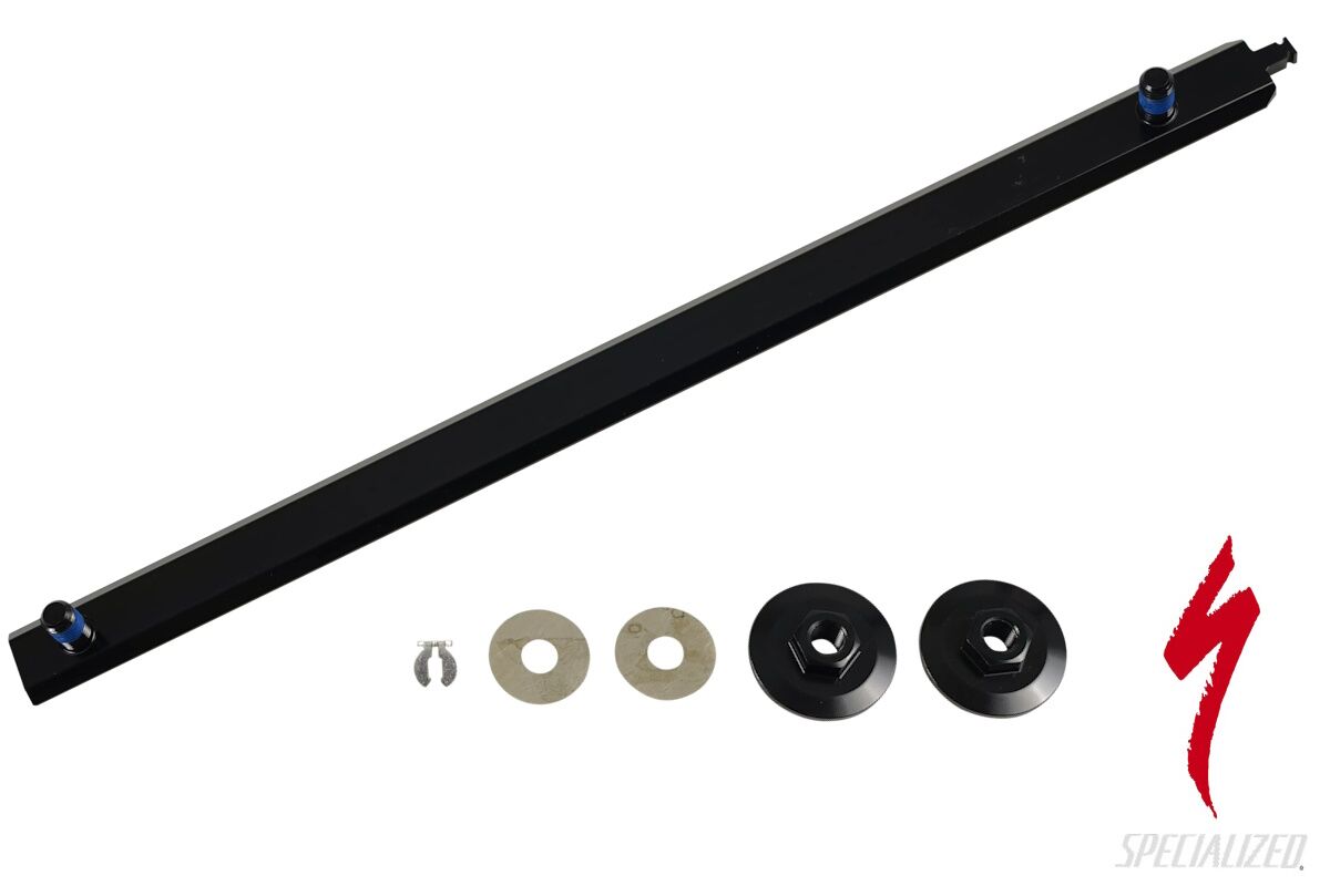 Kit de montaje original Specialized S246800023 para riel de batería interna en Vado SL 2 Carbono, incluye riel, tuercas, arandelas y clip de retención.
