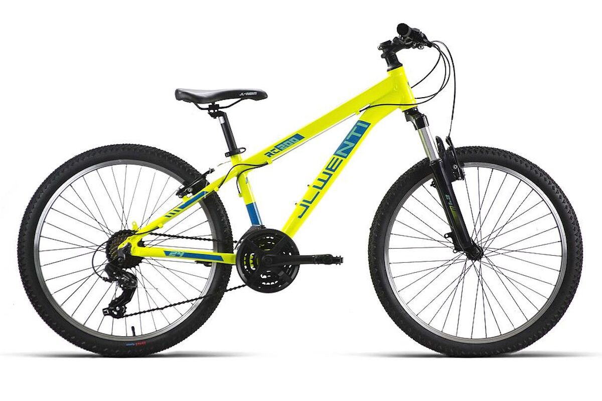 Bicicleta JL Wenti RC200 26" de aluminio con barra alta MTB. Transmisión 1x7 con doble mando Shimano, V‑brake, ruedas aluminio interior negro, potencia ahead, pedalier sellado y bielas plastificadas.