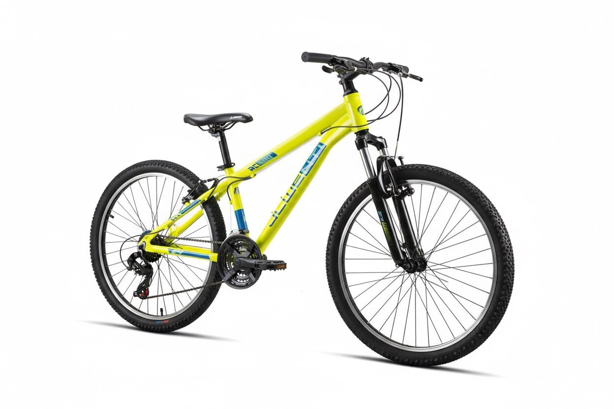 Bicicleta juvenil JL Wenti RC200 26 amarilla, barra alta, aluminio y suspensión delantera