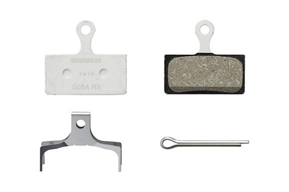 Pastillas de freno de resina Shimano G05A-RX y muelle con pasador de aletas - Imagen 2