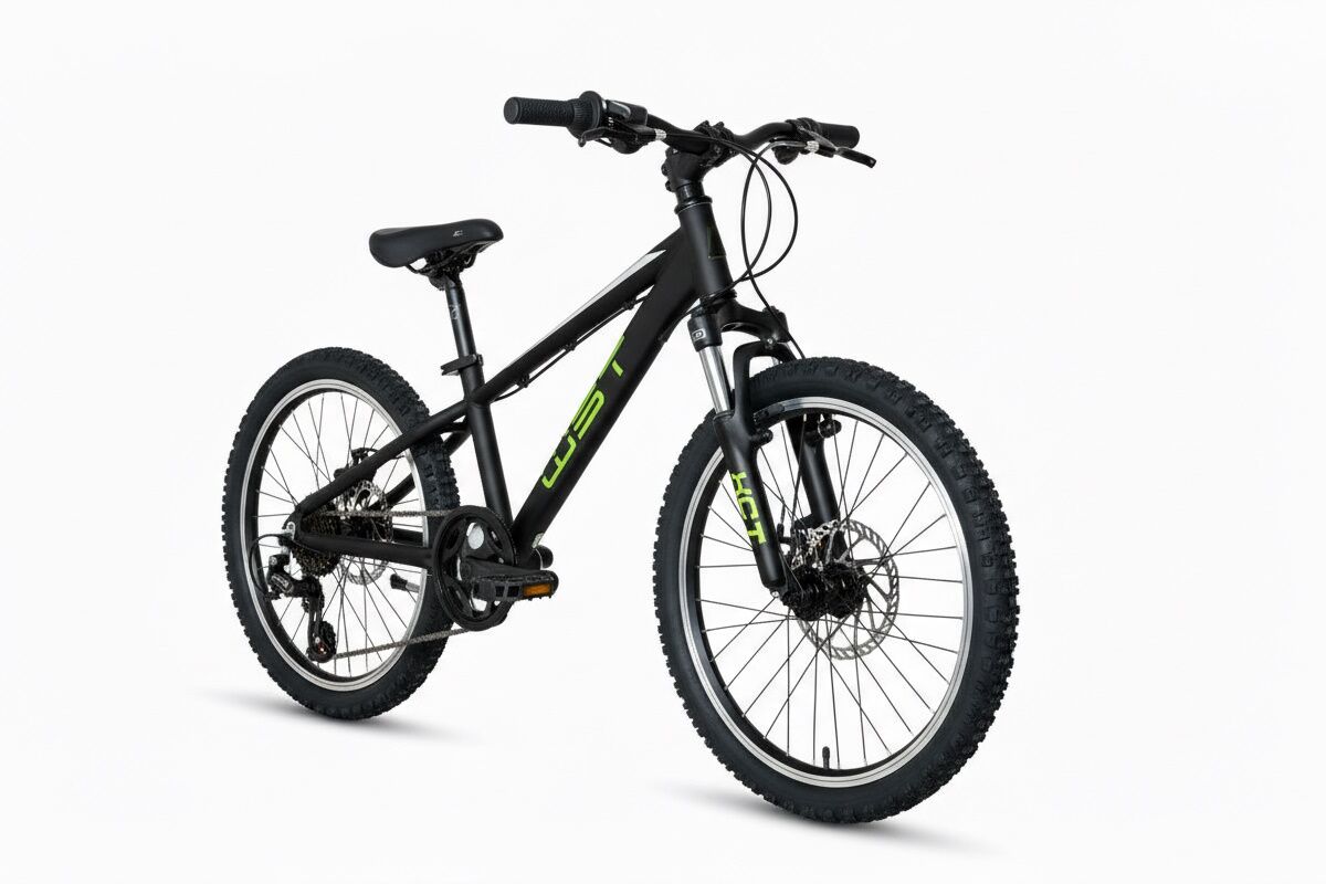 Bicicleta de montaña de aluminio de 20 pulgadas con suspension delantera, freno de disco y Shimano 7v WST Cosmo 20"