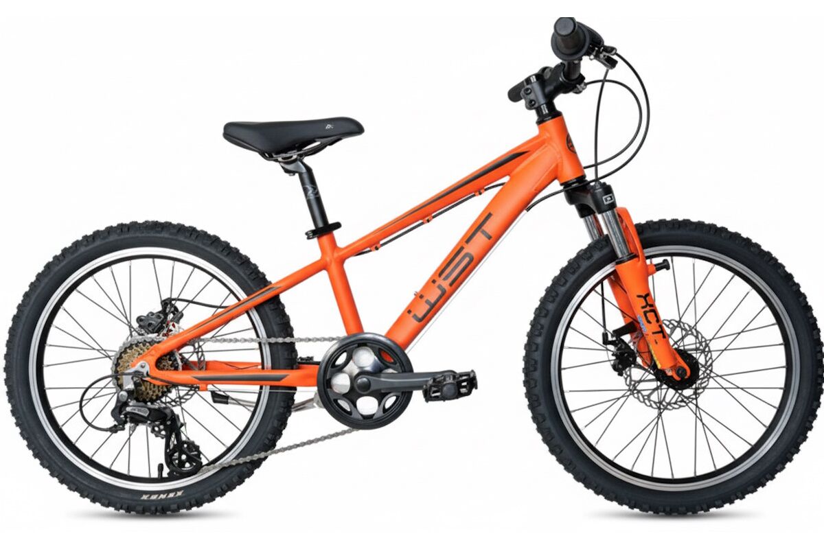 Bicicleta de montaña de aluminio de 20 pulgadas con suspension delantera, freno de disco y Shimano 7v WST Cosmo 20"