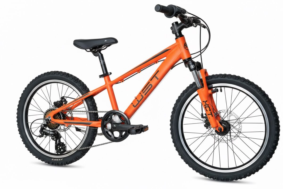 Bicicleta de montaña de aluminio de 20 pulgadas con suspension delantera, freno de disco y Shimano 7v WST Cosmo 20"