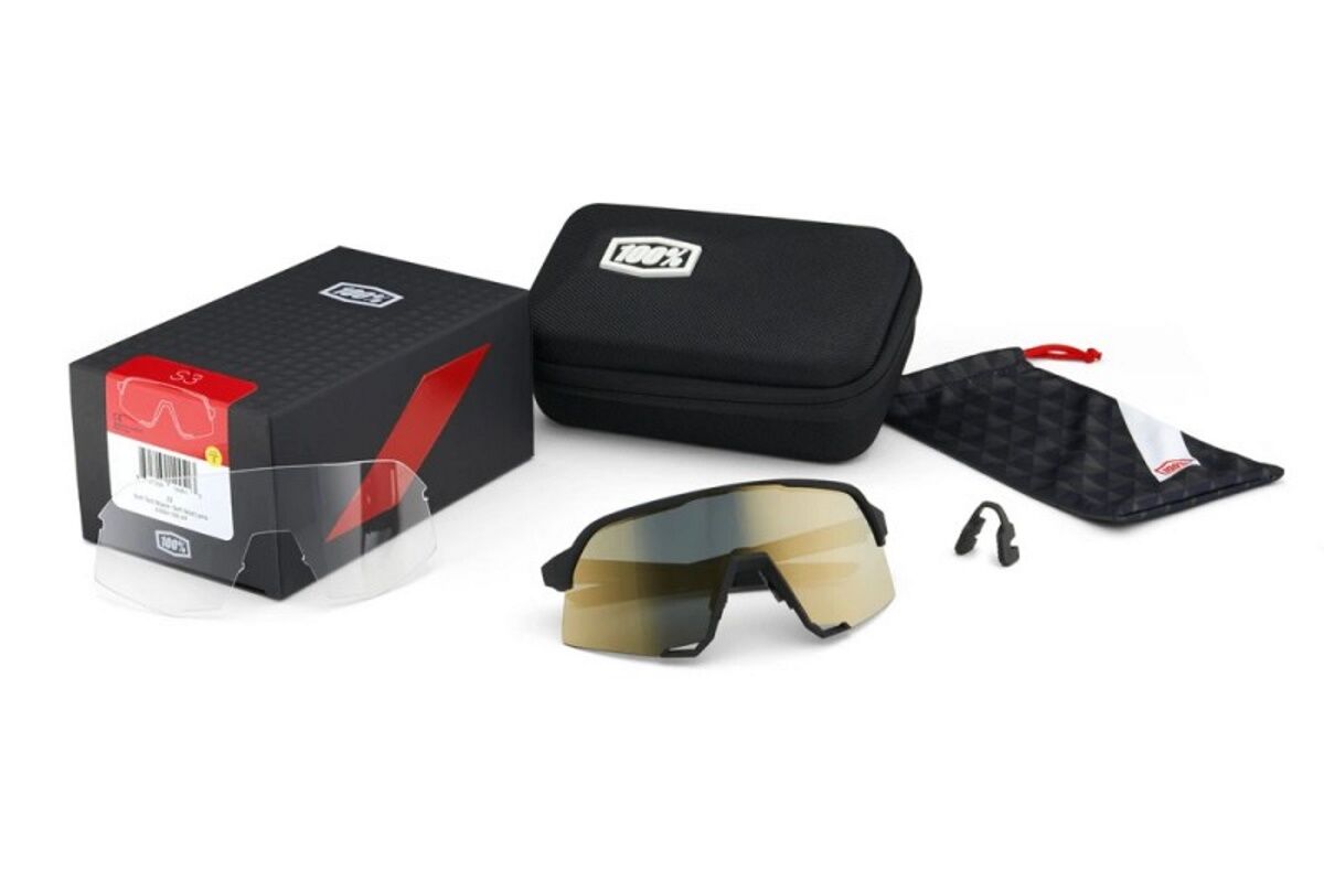 Gafas ciclismo 100% - S3™ - Matte White - HiPER® Blue Multilayer Mirror Lens - Imagen 2