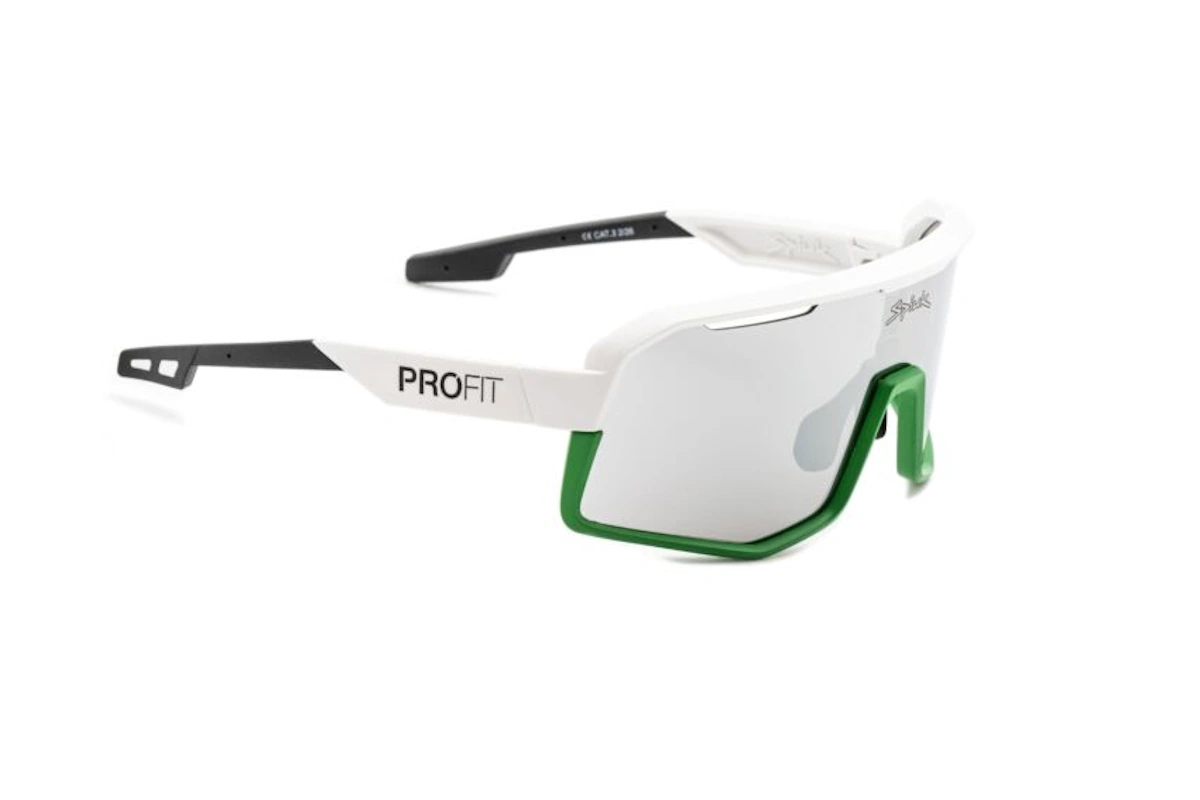Gafas de ciclismo Spiuk PROFIT V3 Caja Rural espejo plata con pantalla única y protección UV400