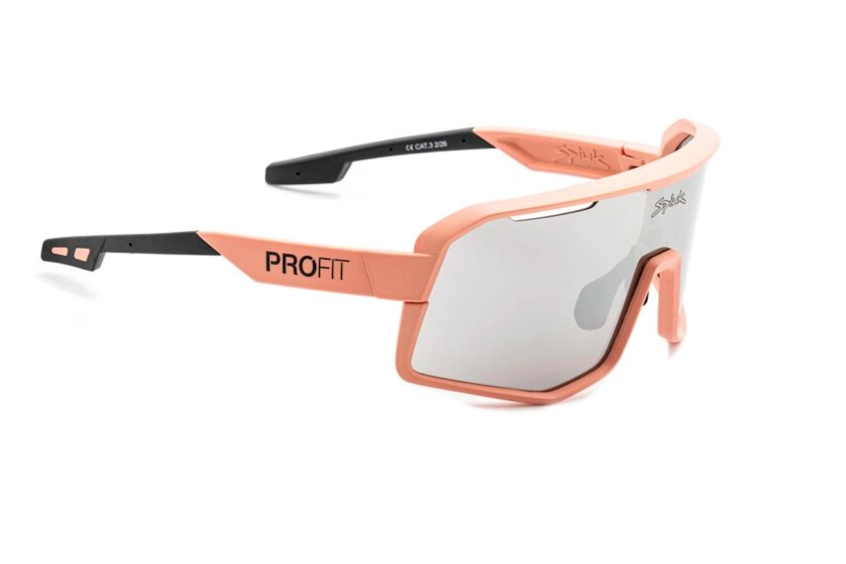 Gafas de ciclismo Spiuk PROFIT V3 coral espejo plata con pantalla única y protección UV400