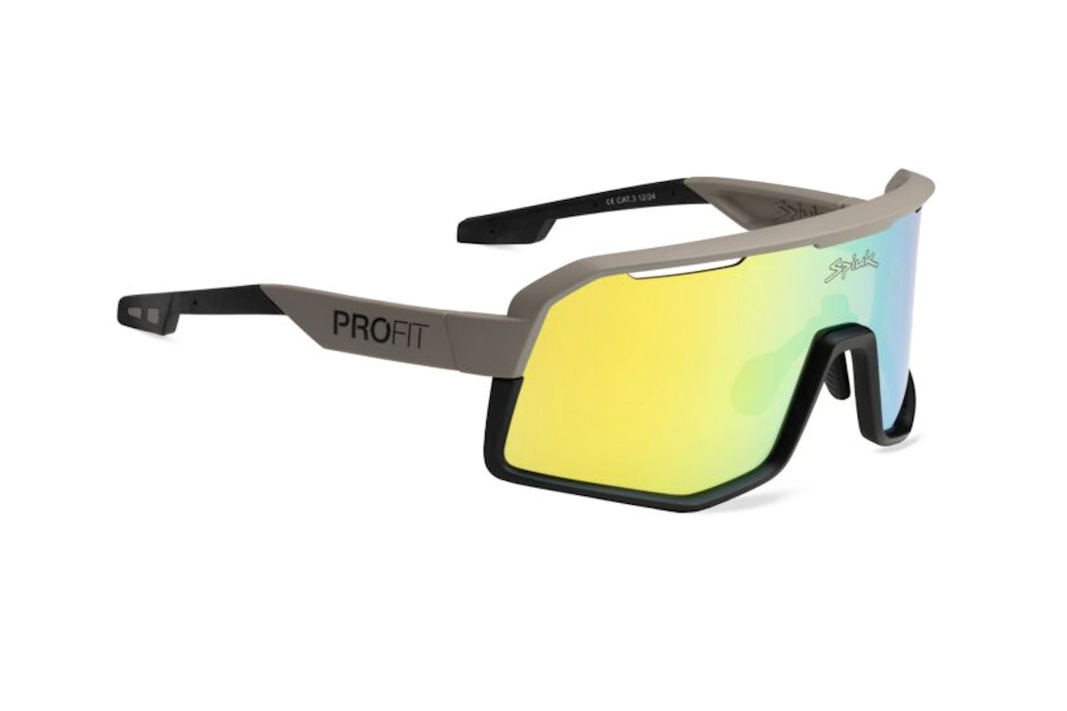Gafas de ciclismo Spiuk PROFIT V3 marrón full amarillo con pantalla única y protección UV400