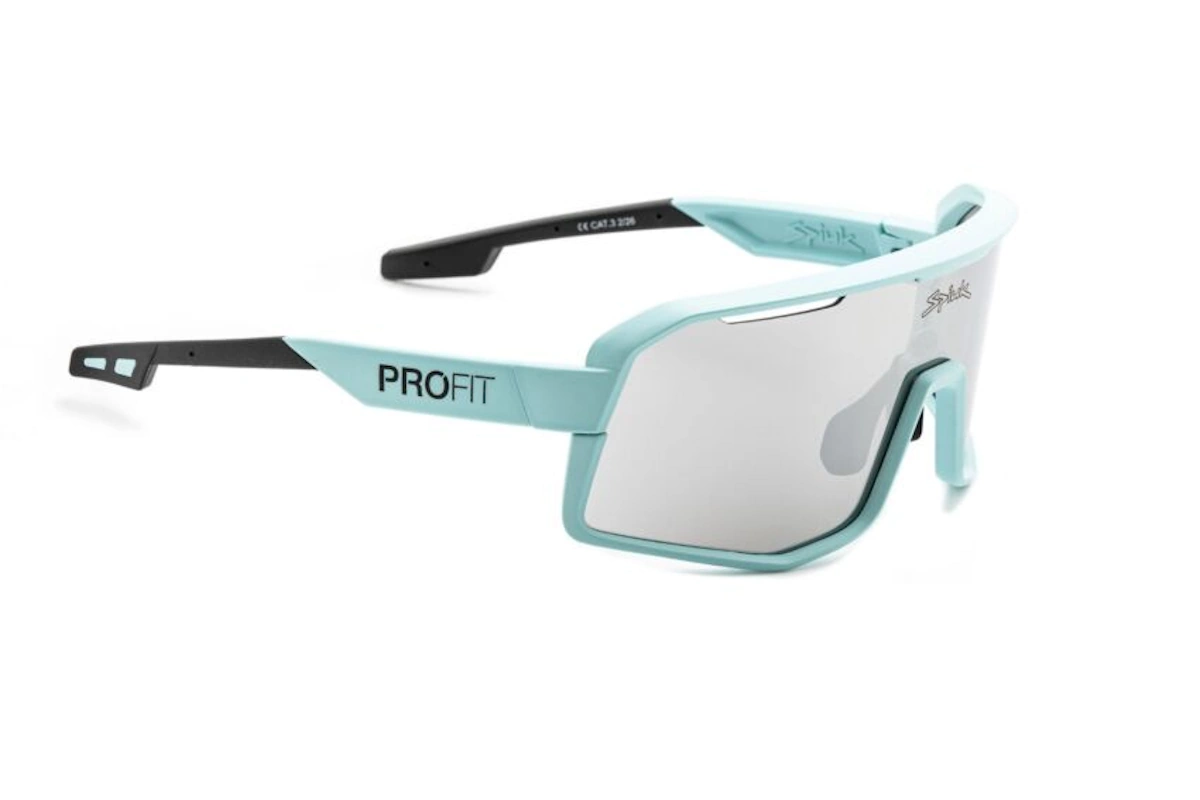 Gafas de ciclismo Spiuk PROFIT V3 turquesa espejo plata con pantalla única y protección UV400