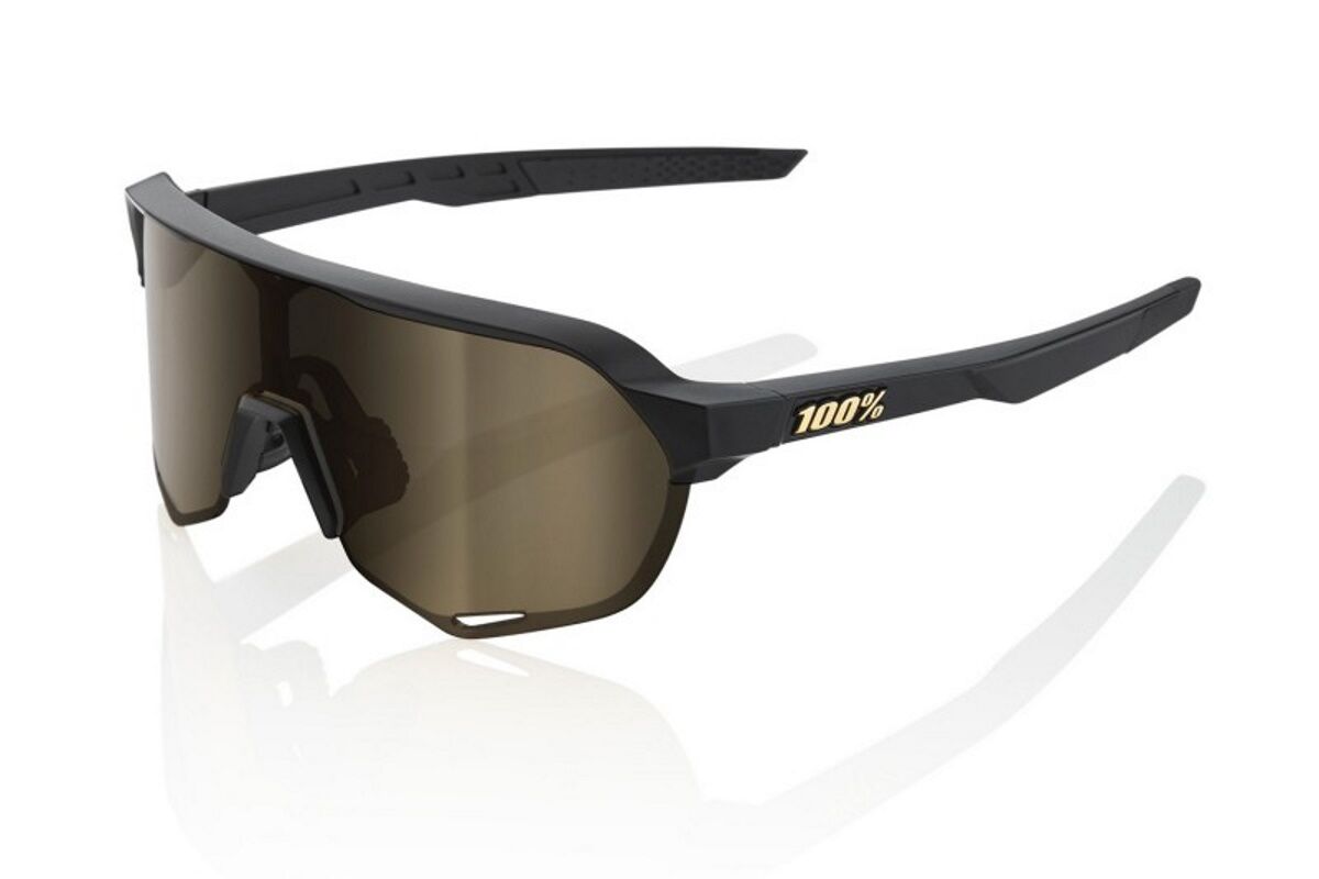 Gafas ciclismo 100% - S2® - Matte Black - Soft Gold Mirror Lens
