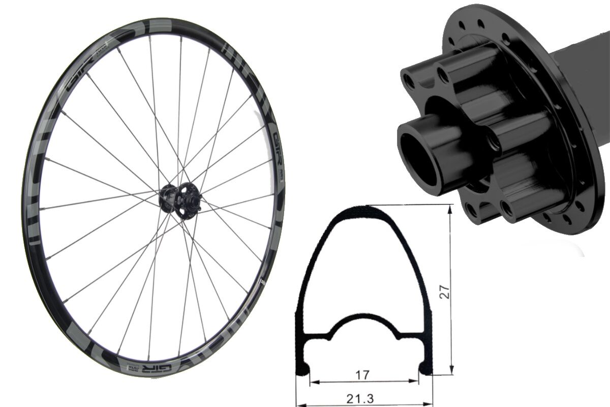 Rueda delantera aluminio carretera GTR RR17 Gris Disc 6 Tornillos
