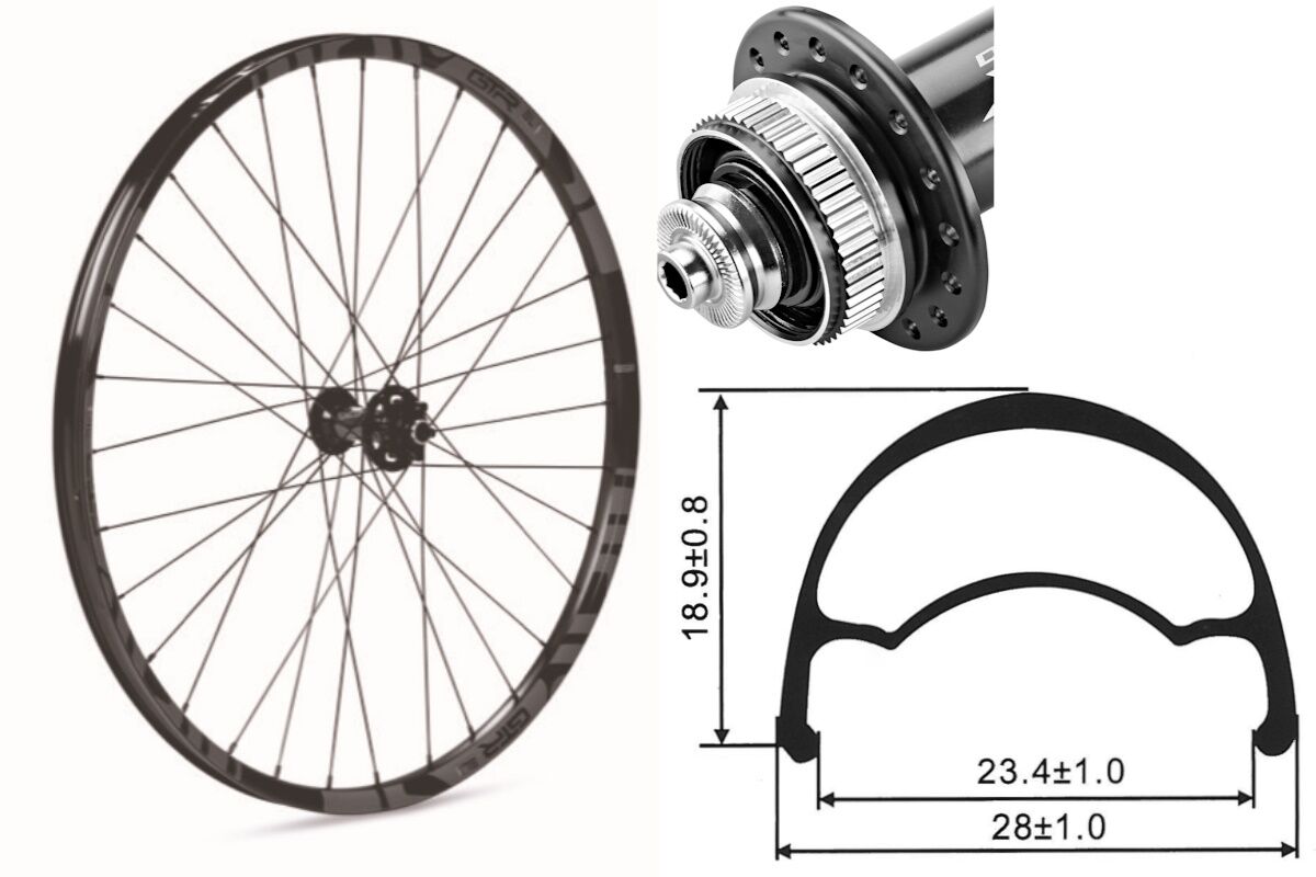 Rueda delantera aluminio MTB GTR SL23 27,5" Gris Disc Center Lock Boost