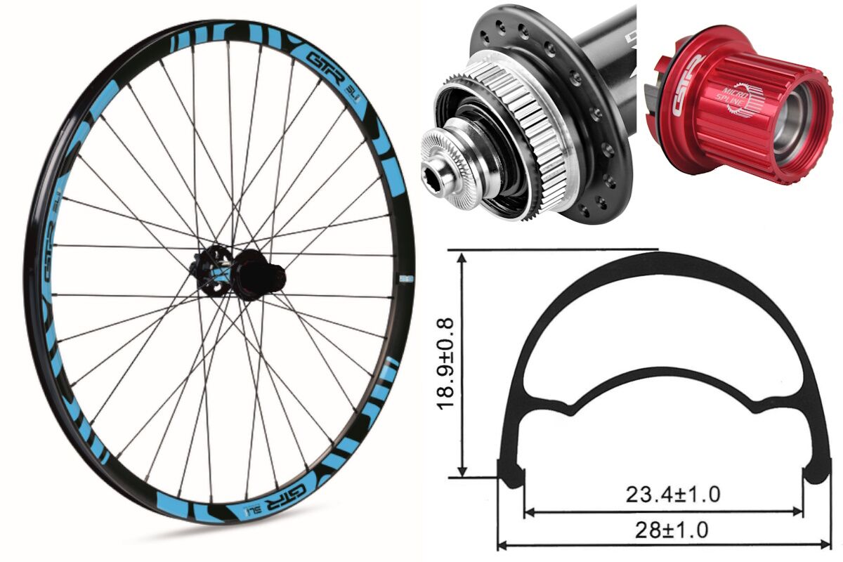 Rueda trasera aluminio MTB GTR SL23 27,5" Azul Disc Center Lock Boost Shimano MS