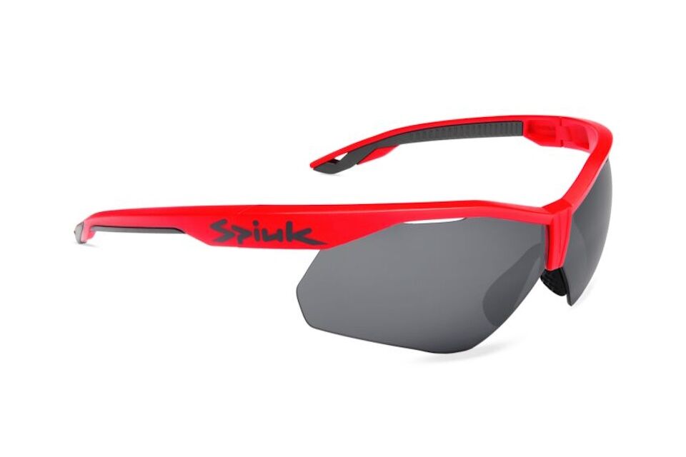 Gafas deportivas SPIUK VENTIX-K - Montura Roja Lente Espejo Plata