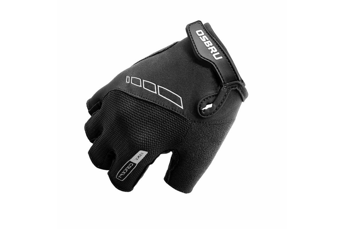 Guantes cortos ciclismo OSBRU PRO BRUN - Black - Imagen 2
