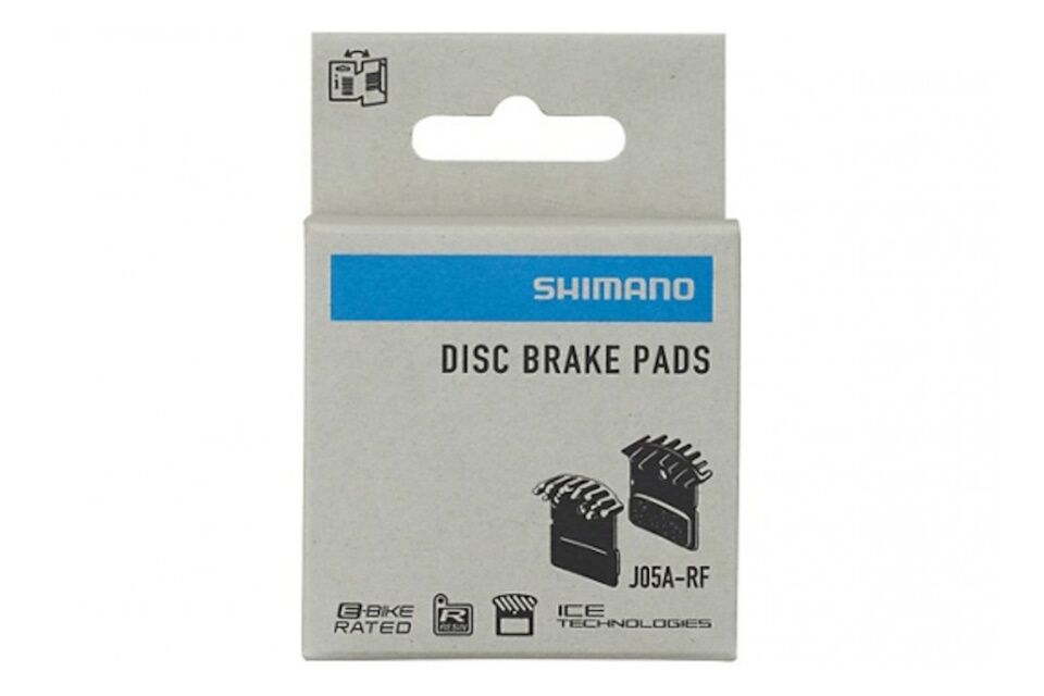Pastillas de freno de resina Shimano J05A-RF con aleta y muelle con pasador de aletas