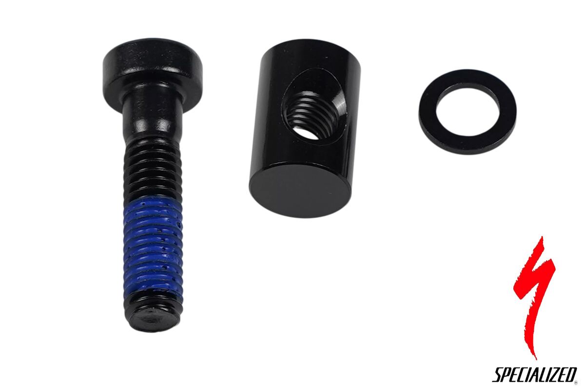 Bolt & Barrel Specialized S180500004 para montaje de placa protectora en cuadros Epic Carbon 2018-2020, perno de aleación y tuerca de barril M6 originales Specialized.