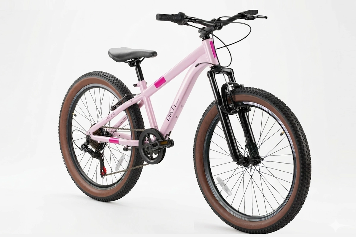 Bicicleta FatBike JL Wenti 26" con suspension y 7 velocidades color rosa