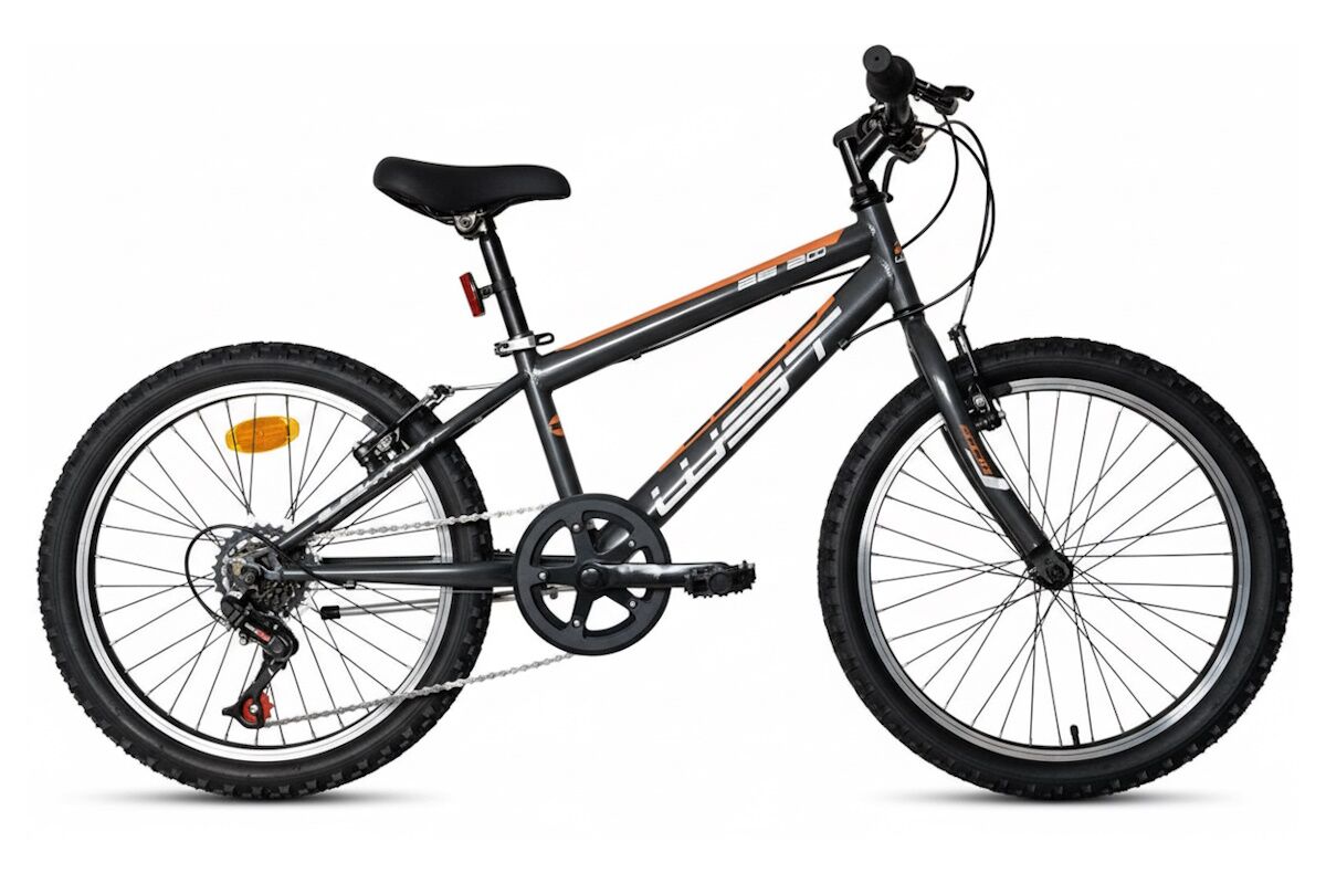 Bici infantil WST 20" con 6 velocidades, V‑Brake aluminio y ruedas de aluminio con cierre rápido. Caballete y catadióptricos
