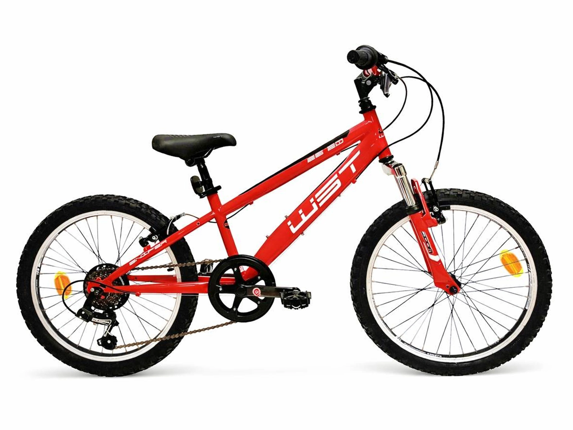 MTB infantil 20" con horquilla de suspensión, Shimano TY‑21, RevoShift 6V y V‑Brake de aluminio. Ruedas WST con cierre rápido. En thebike.es vendemos bicicletas, no juguetes