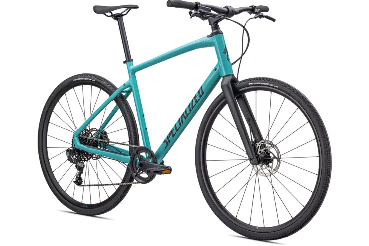 Bicicleta mixta urbana pista fitness Specialized Sirrus X 4.0 color Satin Lagoon Blue componentes premium a precio de liquidacion