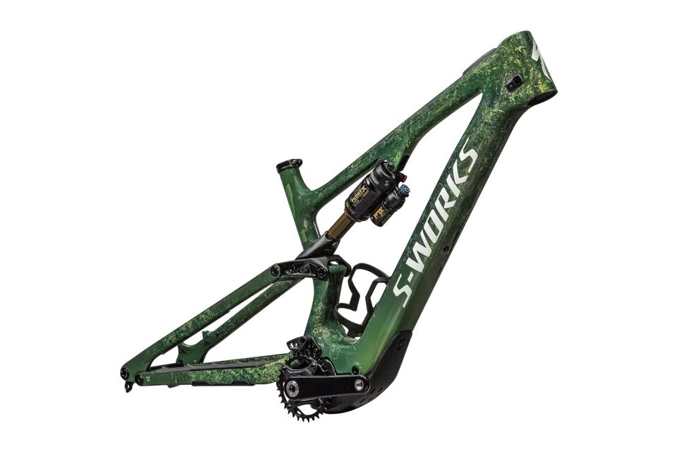 Cuadro Specialized S-Works Turbo Levo SL - 2025 - Team Yellow Tint / Pearl Impasto / Dark Moss Green / Metallic White Silver - Imagen 2