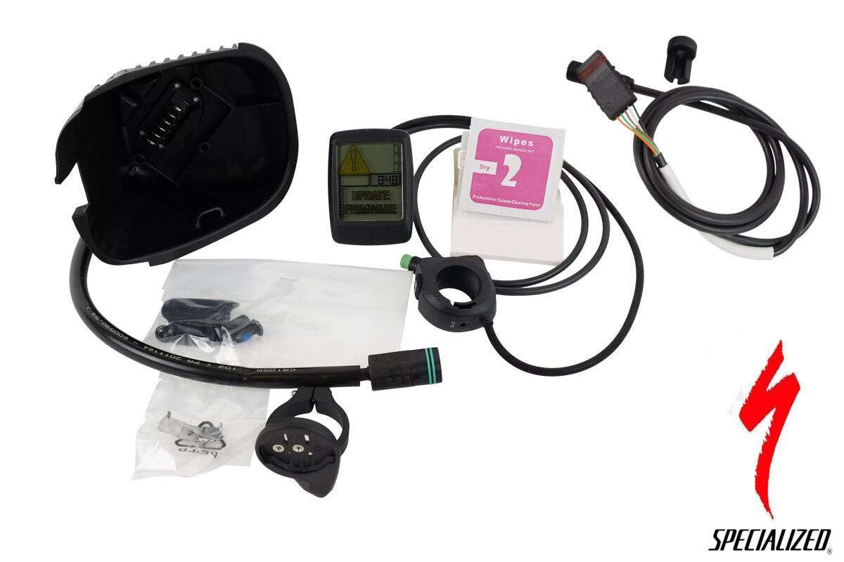 Kit de actualización Specialized S199900067 para convertir Turbo Vado/Como Gen 1 MY17–19 con Bloks al sistema de pantalla Turbo Connect TCD‑w. Incluye arnés y cableado.