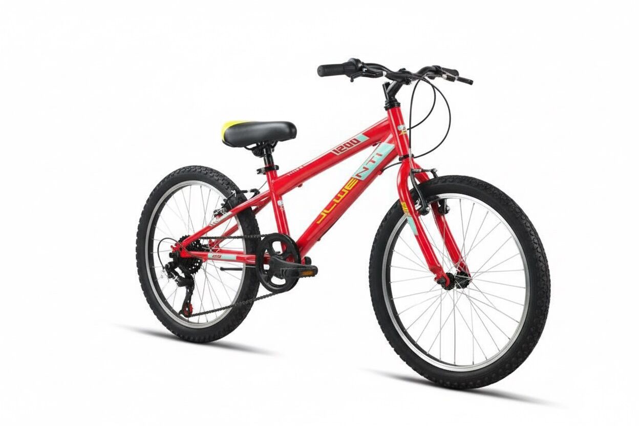 Bicicleta infantil de 20 pulgadas con barra alta tipo mtb con 5 velociades color rojo