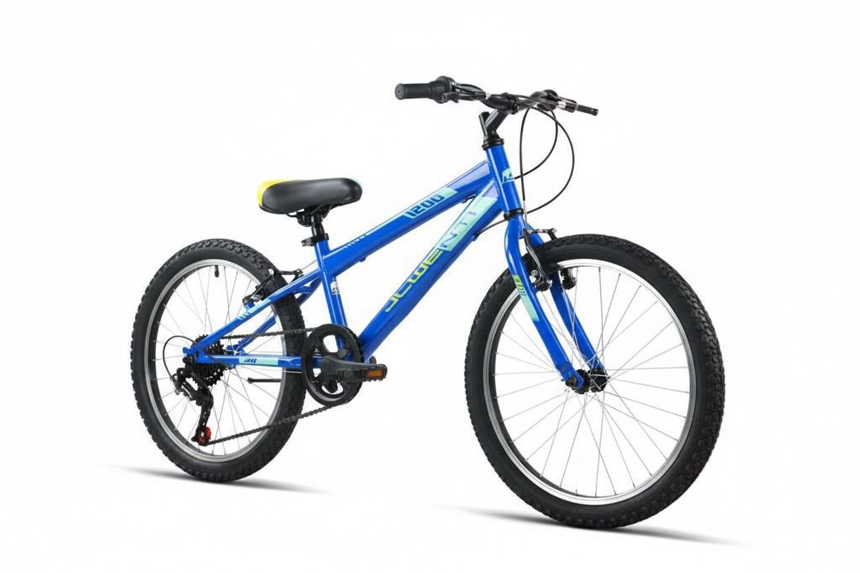 Bicicleta infantil de 20 pulgadas con barra alta tipo mtb con 5 velociades color azul