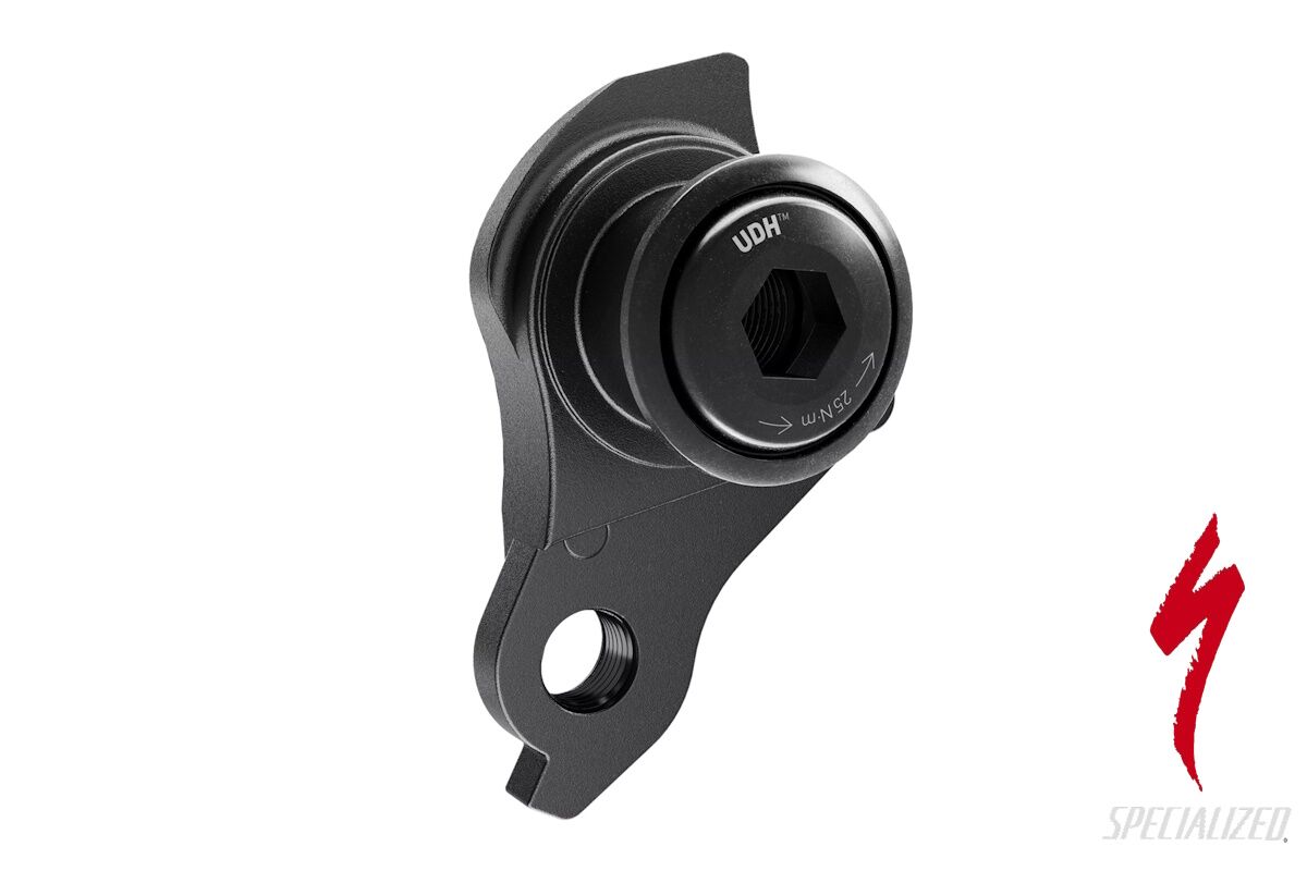 Patilla de cambio trasera original SRAM UDH S202600002 de aleación, con perno de montaje rosca izquierda, compatible con cuadros UDH y eje pasante de 1,0 mm.