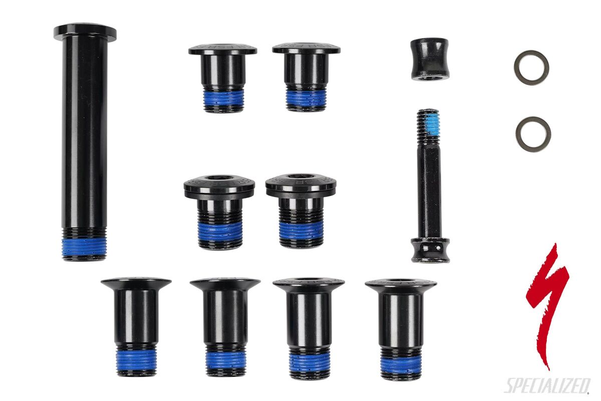 Kit de pernos de pivote de suspensión original Specialized para Enduro 2017-2019 y Status 140/160, incluye pernos y arandelas anodizadas negras, referencia S170500001.