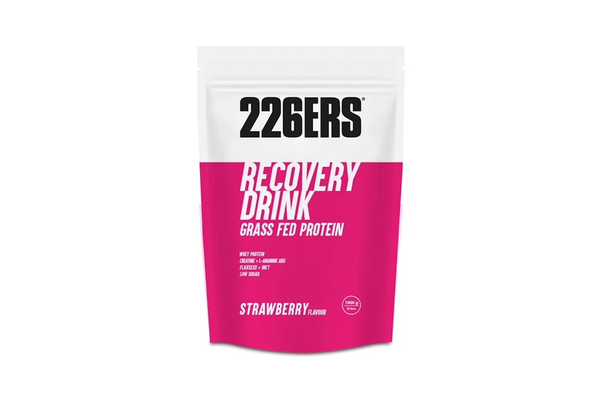 Bolsa de 1kg de Recovery Drink 226ERS Grass Fed disponible en sabor fresa