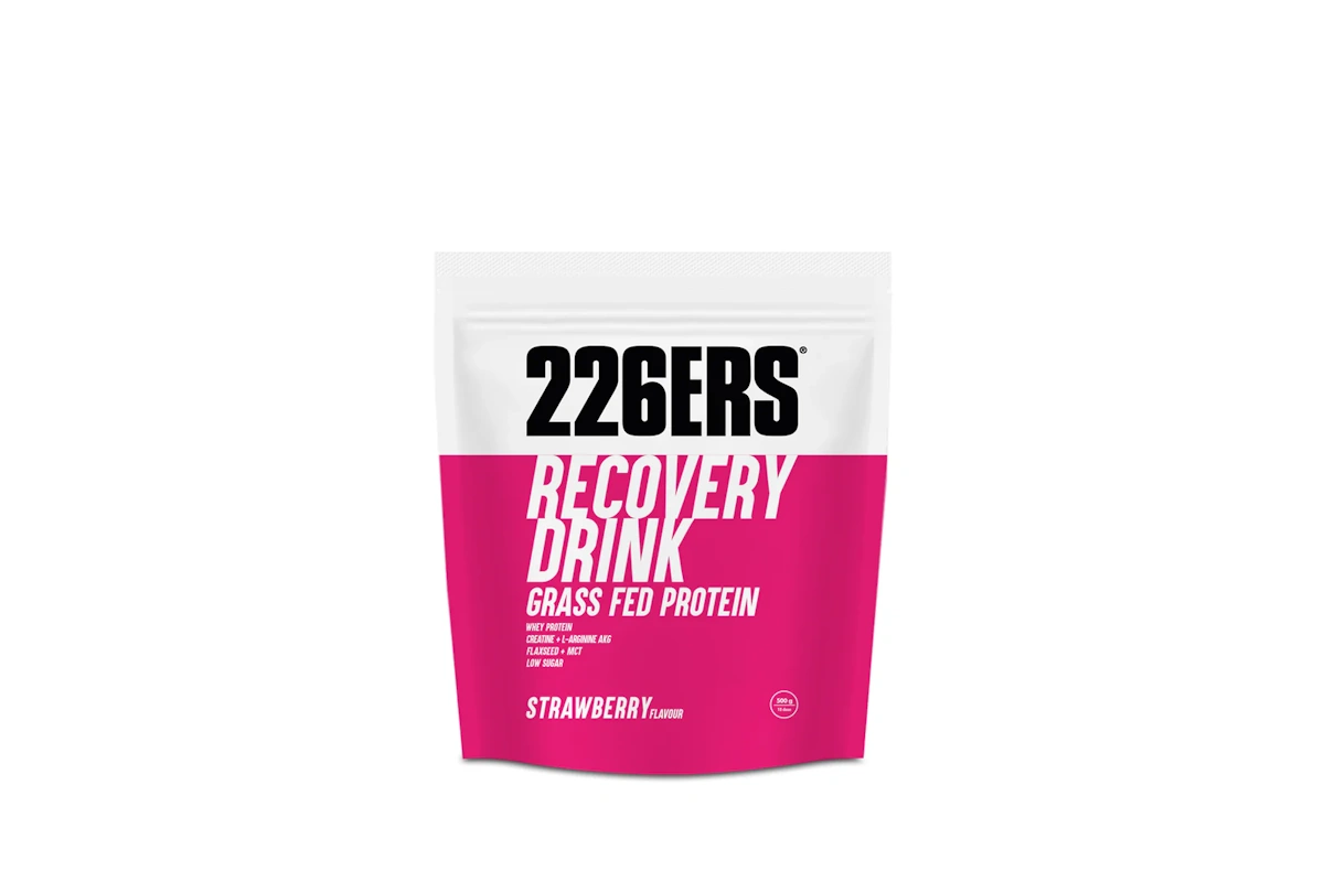 Bolsa de 500gr de Recovery Drink 226ERS Grass Fed disponible en sabor fresa