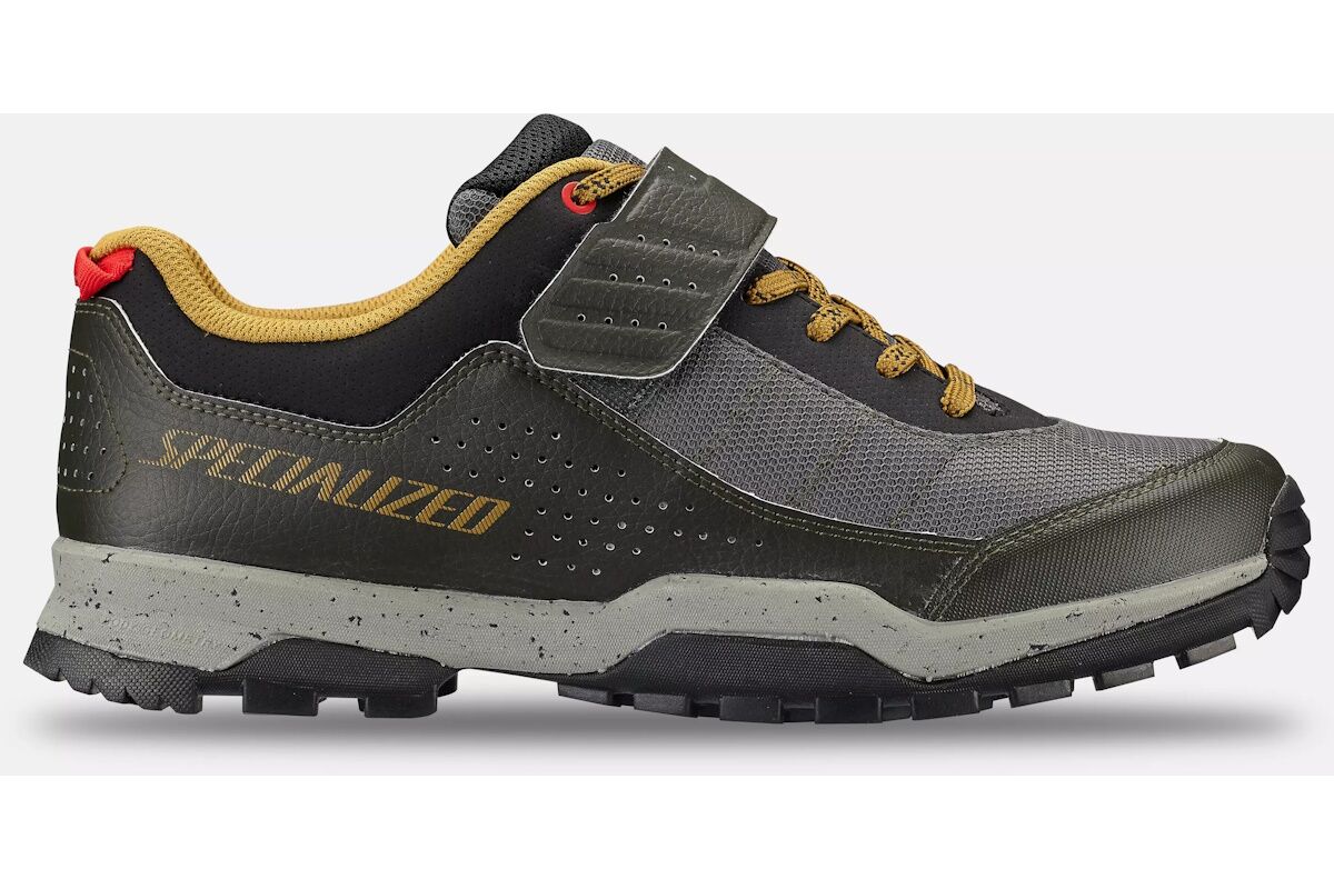 Zapatillas de MTB Specialized Rime 1.0, color negro, con cordones, suela SlipNot y tecnología Body Geometry.